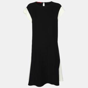 CH Carolina Herrera Black/White Polyester Midi Dress M