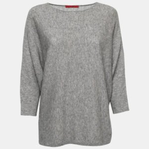 CH Carolina Herrera Grey Wool Dolman Sleeve Sweater M