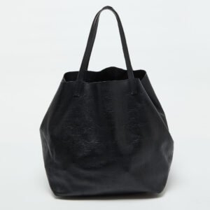 CH Carolina Herrera Black Monogram Leather Matryoshka Tote