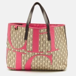 CH Carolina Herrera Tricolor Monogram Canvas and Leather Shopper Tote