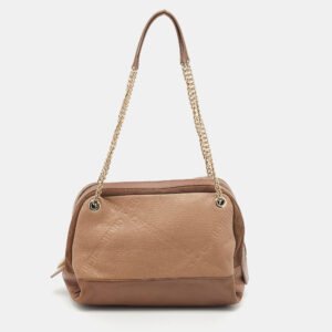 CH Carolina Herrera Brown Leather And Suede Chain Satchel