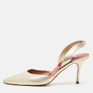 Saint Laurent Light Pink Leather Tribute Ankle Strap Sandals Size 37.5