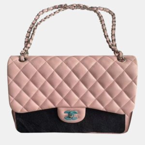 Chanel Pink Leather Jumbo Classic Double Flap Bag