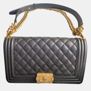 Chanel Black Leather Medium Boy Bag