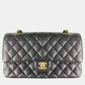 Chanel Black Caviar Leather Classic Flap Bag