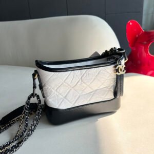 Chanel White Calfskin Small Gabrielle Hobo
