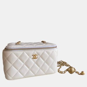 Chanel White  Pearl Crush Small Vanity Bag
