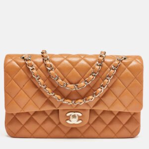 luxury-women-chanel-new-handbags-p1144268-014 Chanel Brown Quilted Caviar Leather Medium Classic Double Flap Bag