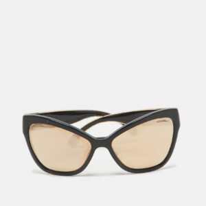 Chanel Black/Gold Mirrored 5271 Cat-Eye Sunglasses