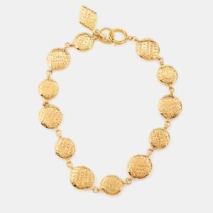 Chanel Logo Gold Tone Necklace