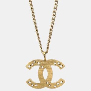 Chanel Gold Plated CC Chain Pendant Necklace