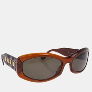Chanel Brown Acrylic Small Sunglasses