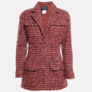 Chanel Pink Tweed Cara Delevingne Style Jacket M