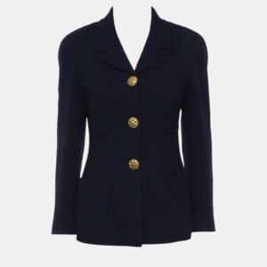 Chanel Blue Vintage Gold Buttons Blazer S