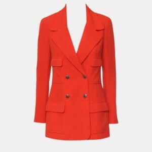 Chanel Red Vintage Double-Breasted Jacket M