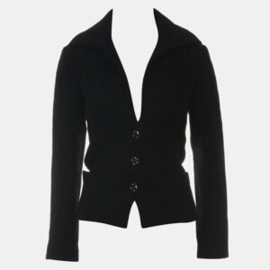 Chanel Black Wool 22A/W Three-Buttons Blazer FR Women 34