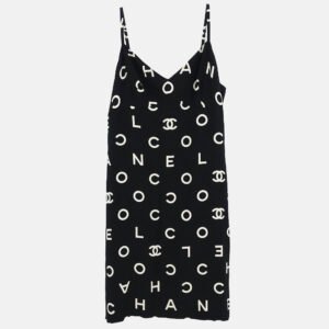 Chanel Black Silk Camisole Sleeveless Dress Woman Size 38