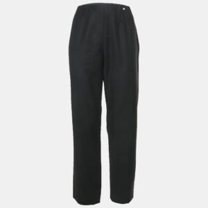 Chanel Black/White Cable Knit and Shearling  Zip-Up Jacket S