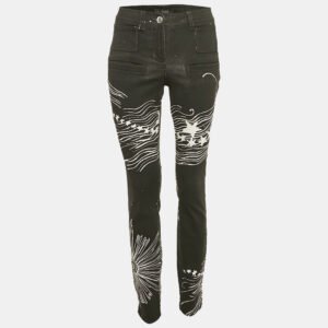 Chanel Black Start Print Denim High Rise Denim S Waist 26"