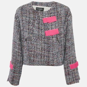 luxury-women-chanel-used-clothes-p1167042-001 Chanel Multicolor Tweed Velcro Closure Jacket M