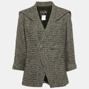 luxury-women-chanel-used-clothes-p1168176-004 Chanel Black Metallic Tweed Jacket XL