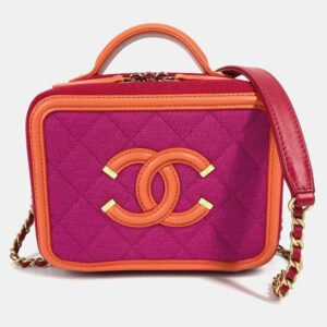 Chanel Multicolour Quilted Jersey Small Filigree Vanity Case