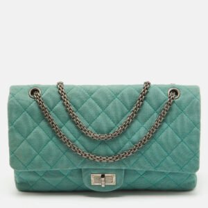 Chanel Light Green Jersey Classic 227 Reissue 2.55 Flap Bag