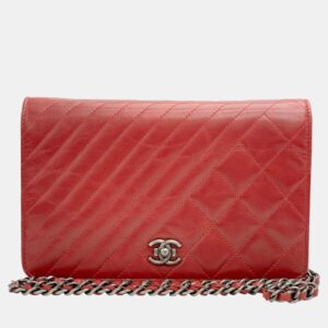 Chanel Blue Navy Lambskin Matelasse Coco Ball Chain Pouch
