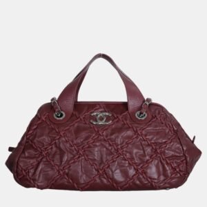Chanel Burgundy Ultra Stitch Bowler Bag