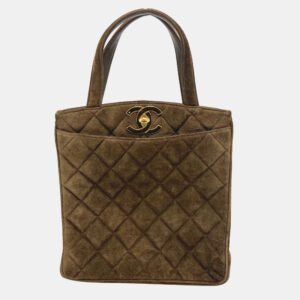 Chanel Brown cc Mark Bag Vertical Tote Bag