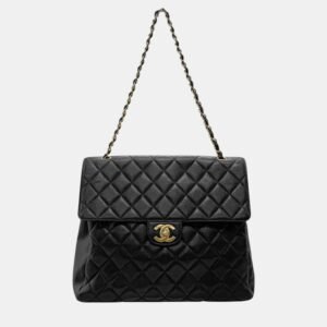 Chanel Black Caviar Leather CC Flap Shoulder Bag