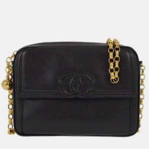 luxury-women-chanel-used-handbags-p1095768-010 Chanel Black Calfskin Camera CC Shoulder Bag