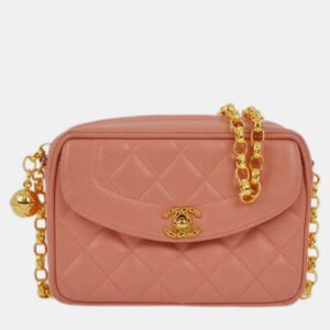 luxury-women-chanel-used-handbags-p1095778-010 Chanel Pink Calfskin Camera CC Mini Shoulder Bag