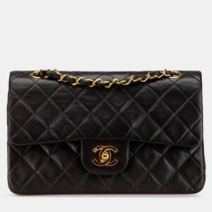 Chanel Black Small Classic Lambskin Double Flap Bag