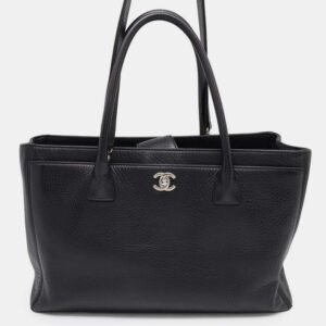 Chanel Black Leather CC Executive Tote Bag