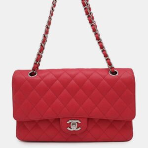 Chanel Red Caviar Leather Classic Double Flap Bag