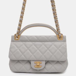 Chanel Matelasse Gray Lambskin Shoulder Bag