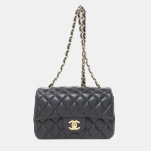 Chanel Black Lambskin Leather Shoulder Bag