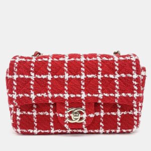 Chanel Red Tweed Classic Mini Crossbody Bag