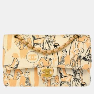 Chanel Multicolour Canvas Medium Classic Double Flap Shoulder Bag