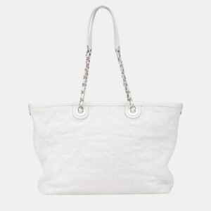 Chanel Grey Small Quilted Caviar Daily Shopping Tote Bag