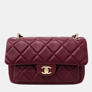 Chanel Purple Leather Chain Shoulder Bag