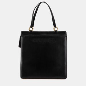 Chanel Black Lambskin Logo Tote Bag