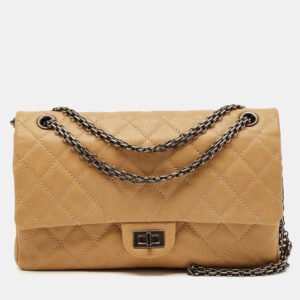 Chanel Beige Quilted Caviar Leather Classic 226 Reissue 2.55 Flap Bag