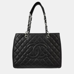 Chanel Black Calfskin Grand Shopping Tote Bag