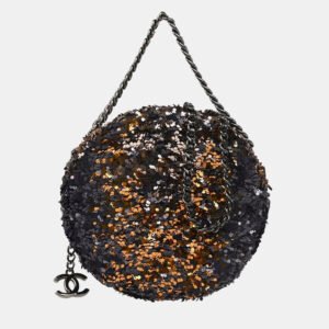 Chanel Lambskin Sequins CC Round Shoulder Bag
