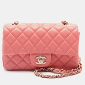 Chanel Pink Leather Chain Shoulder Bag