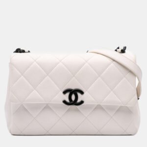 Chanel White Caviar Quilted My Everything Medium Flap Bag