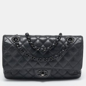 Chanel Black Quilted Leather Small Classic Double Flap Bag