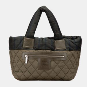 Chanel Olive Green Nylon Small Coco Cocoon Tote Bag